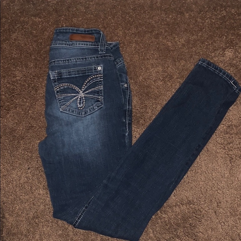 Distressed skinny jeans!